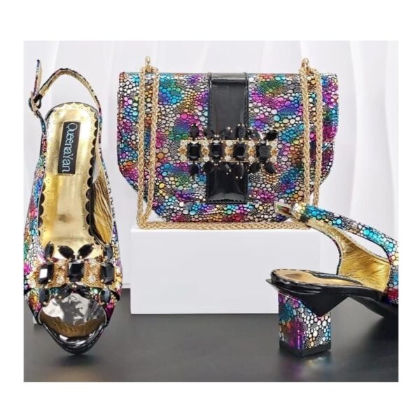 Midnight Mosaic Crystal Matching Bag & Shoe Set
