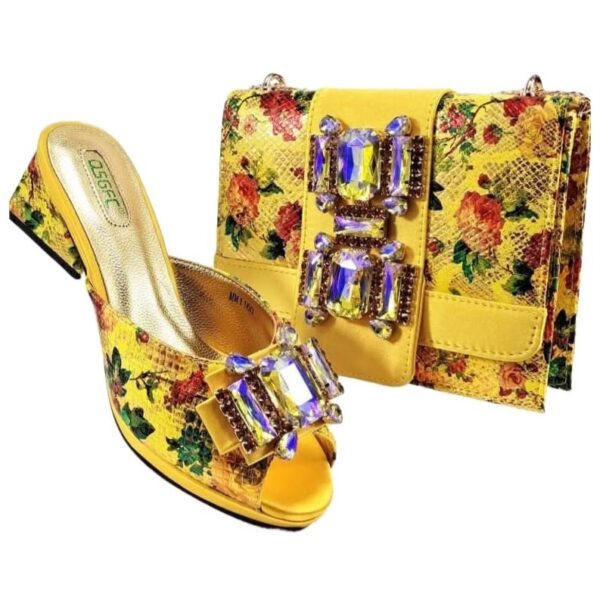 Golden Elegance Matching Bag & Shoe Set