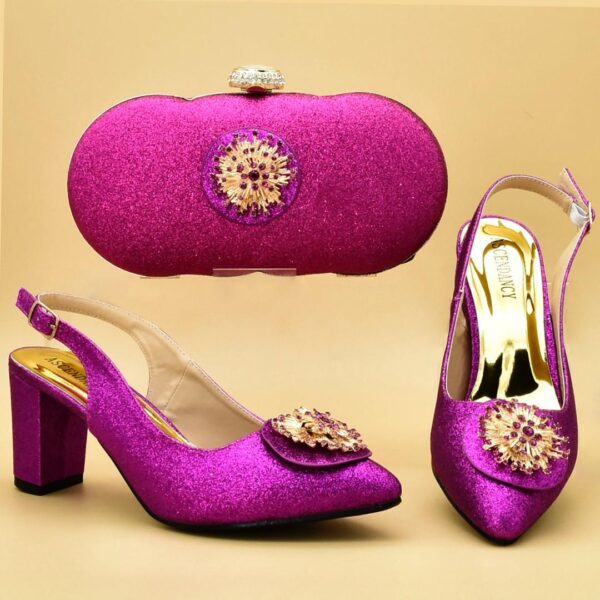 Fuchsia Sunburst Matching Bag & Shoe Set
