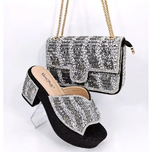 Midnight Elegance Matching Bag & Shoe Set