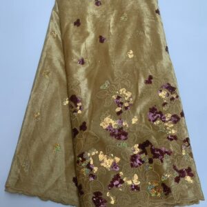 Golden Amethyst Floral Velvet Lace