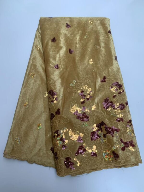 Golden Amethyst Floral Velvet Lace