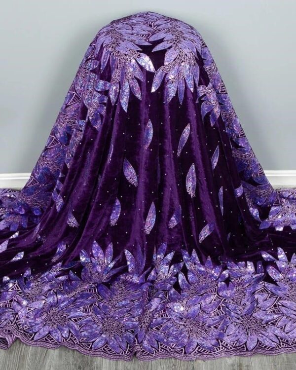 Royal Amethyst Botanical Velvet Lace