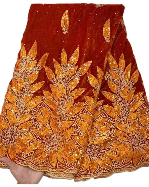 Ember Gold Botanical Velvet Lace
