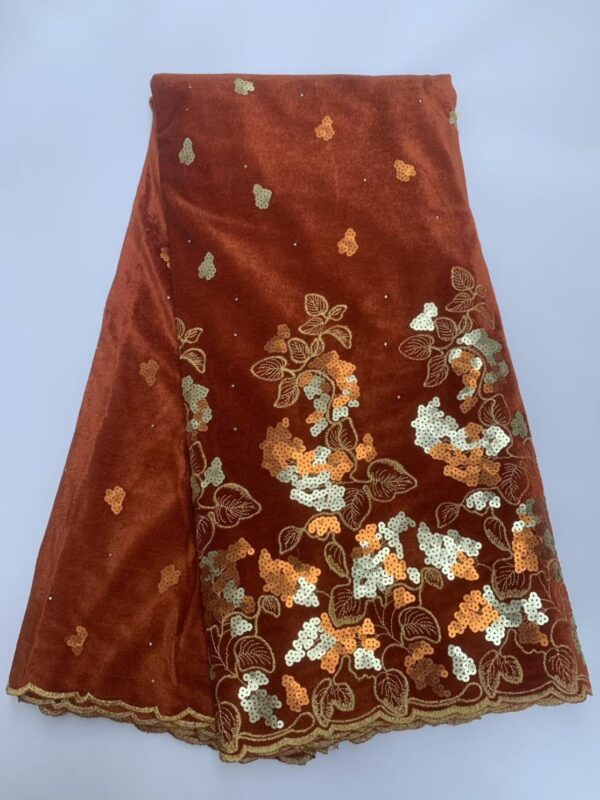 Burnt Sienna Garden Velvet Lace