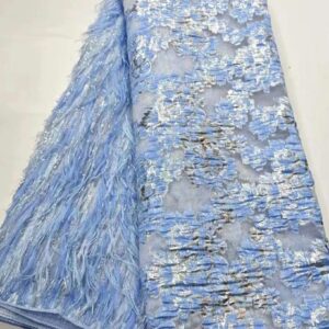 Celestial Blue Fringe Brocade