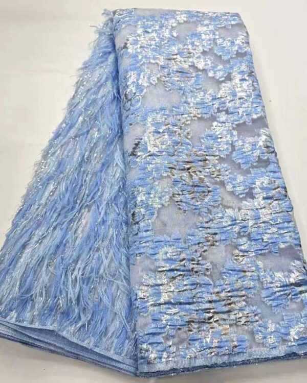 Celestial Blue Fringe Brocade