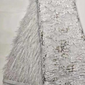 Silver Frost Fringe Brocade