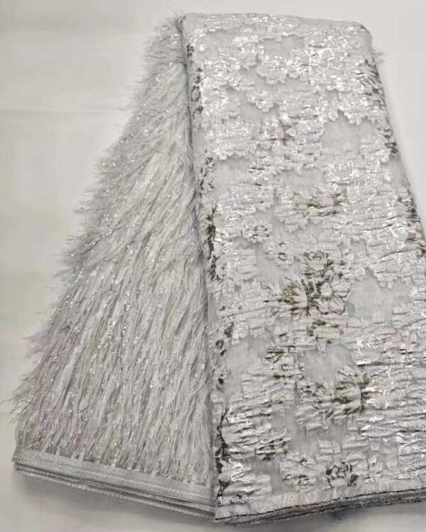 Silver Frost Fringe Brocade