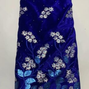 Royal Sapphire Blossom Velvet Lace