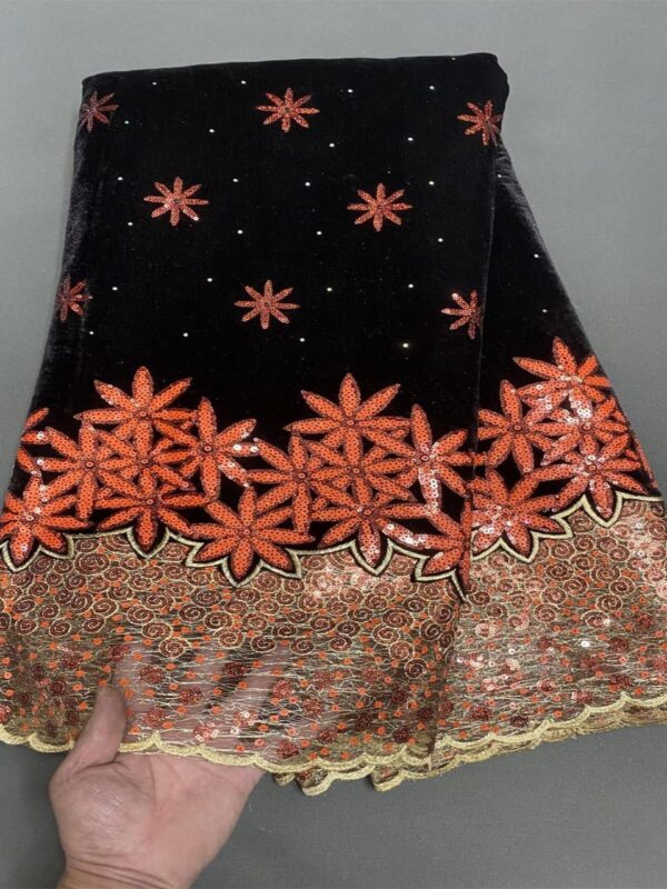 Onyx Ember Starburst Velvet Lace