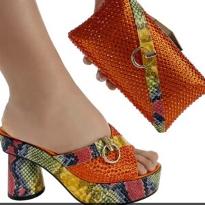 Sunset Python Crystal Matching Bag & Shoe Set