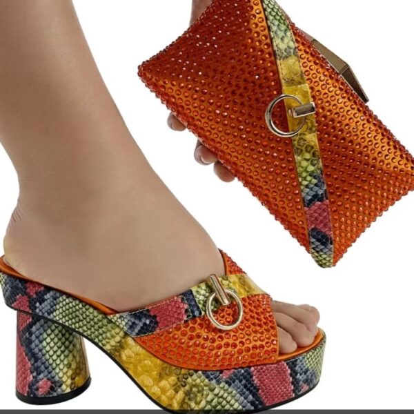 Sunset Python Crystal Matching Bag & Shoe Set