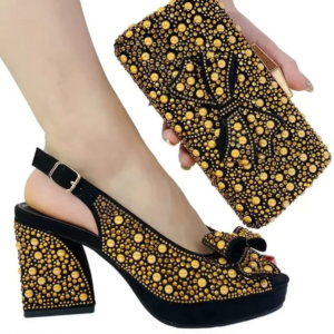 Golden Mosaic Matching Bag & Shoe Set