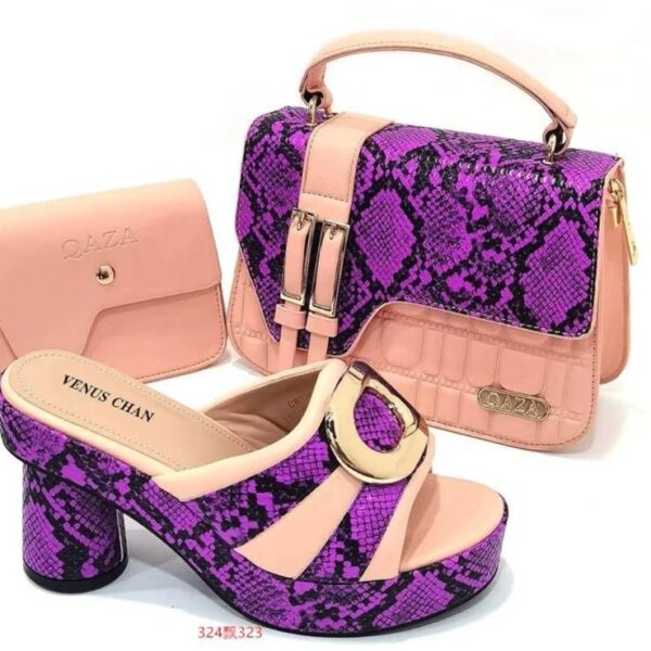 Purple Python Ring Matching Bag & Shoe Set