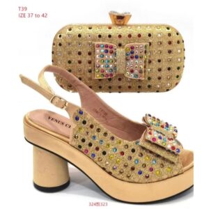 Champagne Confetti Matching Bag & Shoe Set