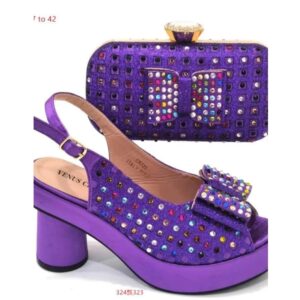 Royal Purple Confetti Matching Bag & Shoe Set