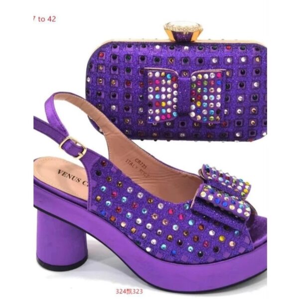 Royal Purple Confetti Matching Bag & Shoe Set
