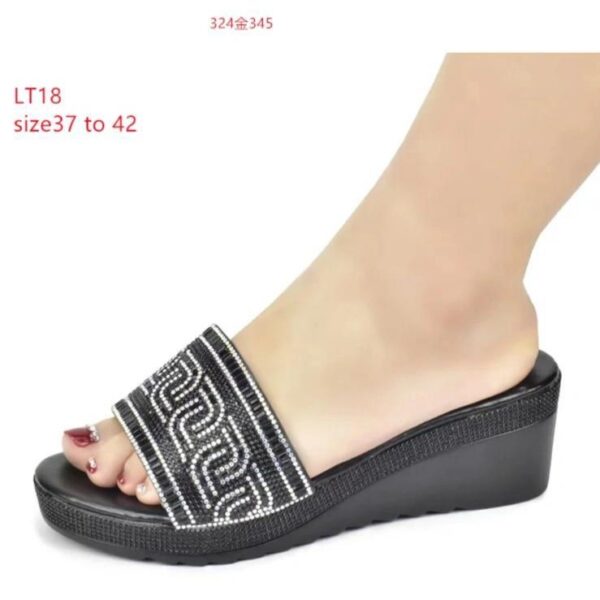 Black Greek Key Wedge Slide