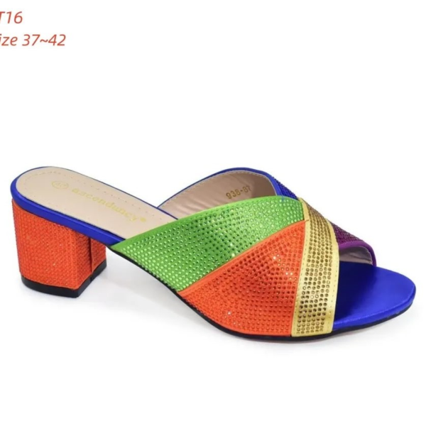 Carnival Crystal Crossover Block-Heel Mule