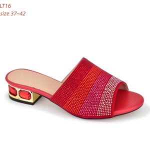 Ruby Ombre Crystal Low-Heel Mule