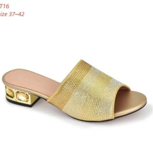 Golden Ombre Crystal Low-Heel Mule