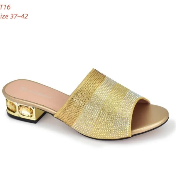 Golden Ombre Crystal Low-Heel Mule